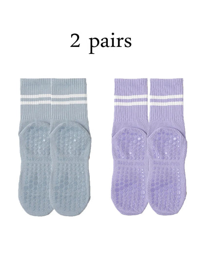 4 Pairs Women's Non Slip Pilates Yoga Grip Socks