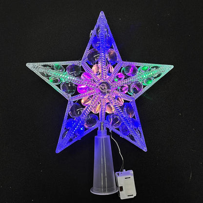 LED Moon & Star Christmas Tree Topper Light – Warm White Glow