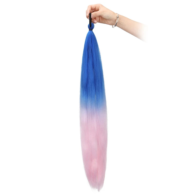 26-Inch Ombre Straight Ponytail Extension with Elastic Tie