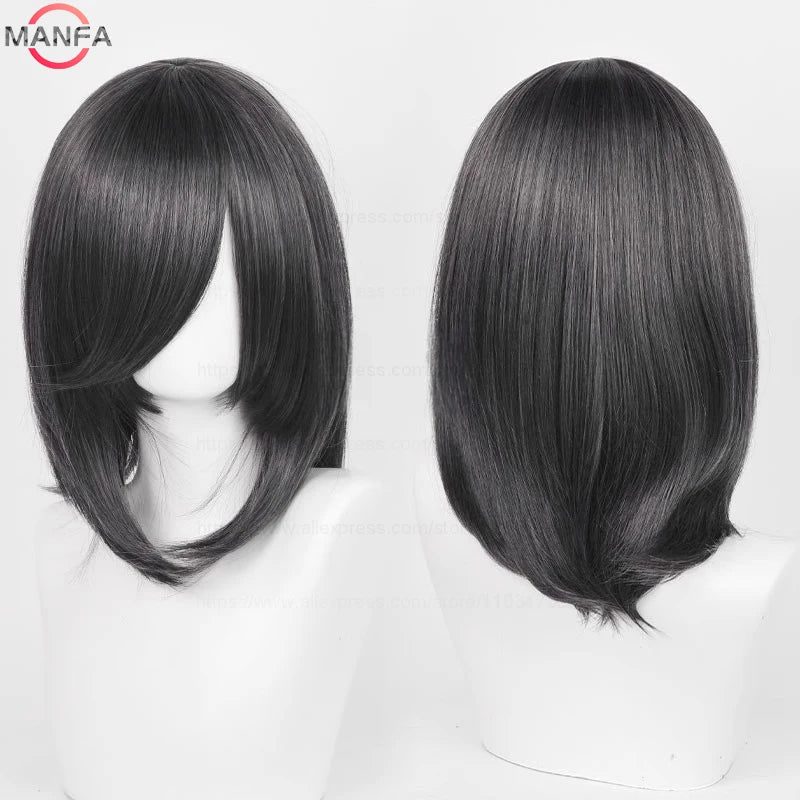 Anime Cosplay Bob Wig with Bangs – 40cm Heat Resistant, 54 Colors
