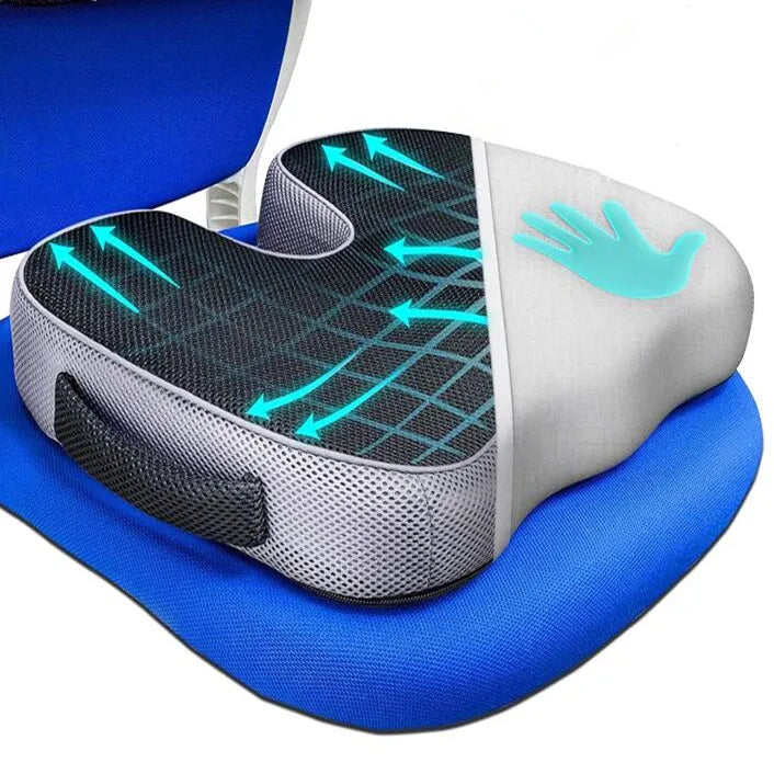 Ergonomic Memory Foam Seat Cushion – Breathable, Pressure-Relief Chair Pad