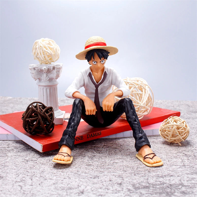 12CM One Piece Sitting Luffy PVC Action Figure