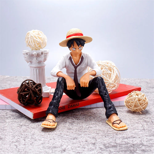 12CM One Piece Sitting Luffy PVC Action Figure