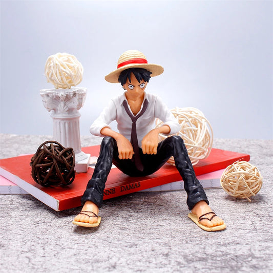 12CM One Piece Sitting Luffy PVC Action Figure