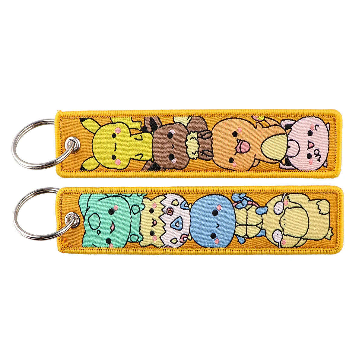 Anime Embroidered Keychain - Cute Cartoon Jet Tag Key Ring