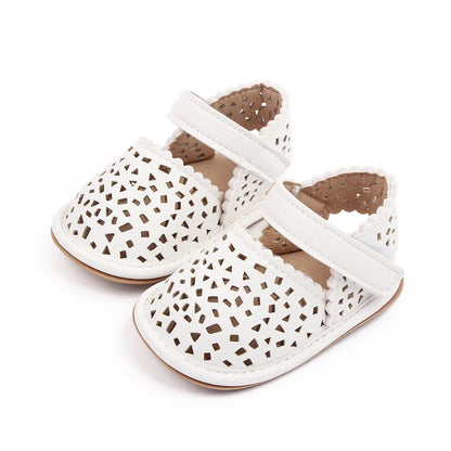 Baby Girl Breathable Hollow Sandals – Soft Sole Summer Shoes