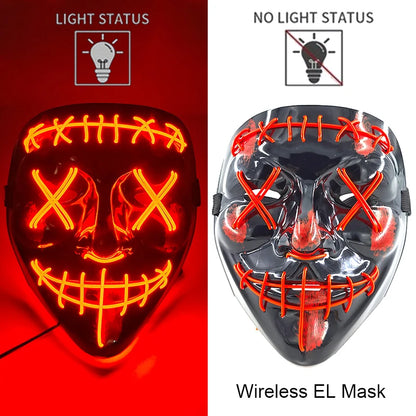 LED Purge Mask – Neon Glow Halloween Cosplay Mask