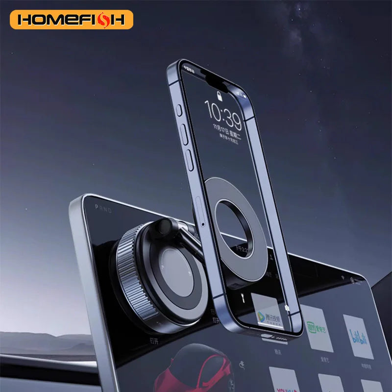 Magnetic Phone Holder with 3-Axis Rotation & Adjustable Suction Base