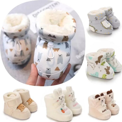 Baby Winter Boots – Cartoon Warm Fleece Booties for Boys & Girls