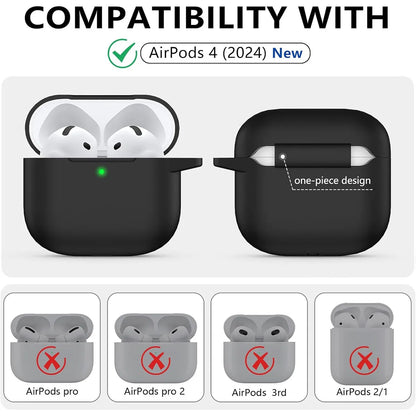 AirPods 4 Case – Military Grade Soft Silicone Shock-Absorbing Cover