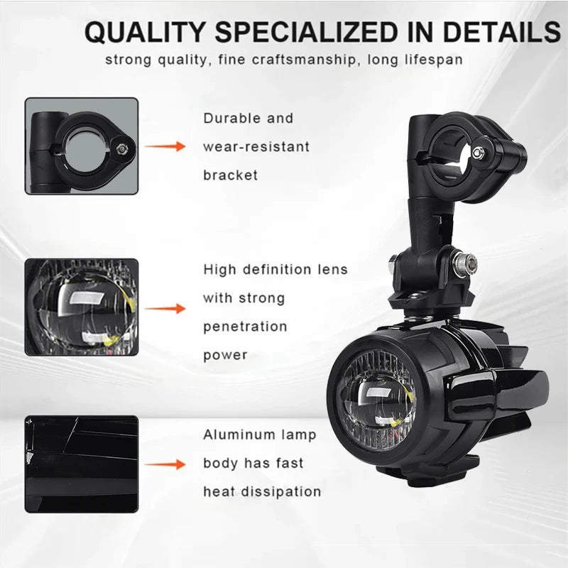 Motorcycle LED Fog Lights – Auxiliary Driving Lights for BMW R1250GS, F800GS & Yamaha MT07