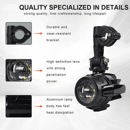 Motorcycle LED Fog Lights – Auxiliary Driving Lights for BMW R1250GS, F800GS & Yamaha MT07