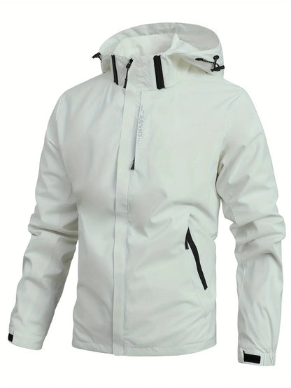 Men's Waterproof Hooded Rain Jacket – Lightweight Windproof Outdoor Raincoat