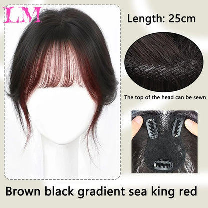 Clip-In Hair Topper with Bangs – Invisible Seamless Crown Coverage