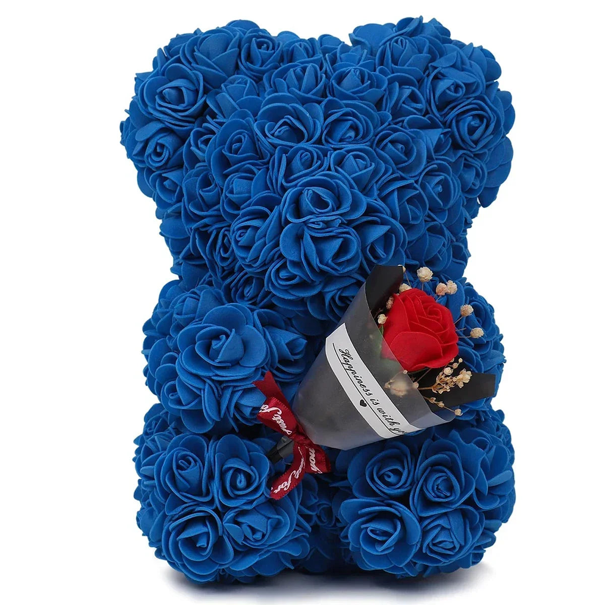 Rose Teddy Bear Gift – Artificial Flower Bear with LED Lights