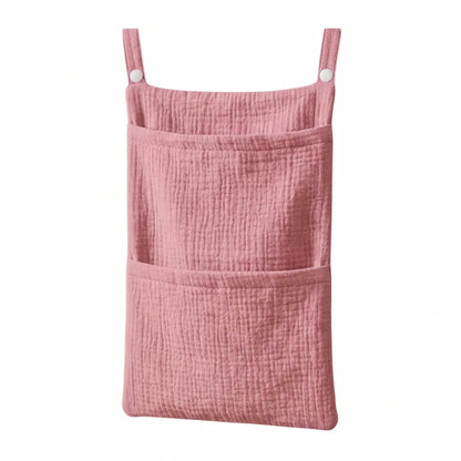 Cotton Baby Crib Hanging Storage Bag – Muslin Nursery Organizer