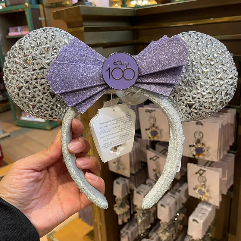Minnie Mouse Sequin Ears Headband with Bow – Disney Park Style