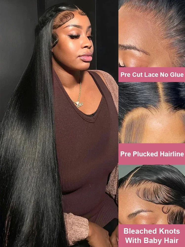 Bone Straight HD Lace Front Wig – 13x4, 13x6, 5x5, 360, 220% Density, 18–46 Inch