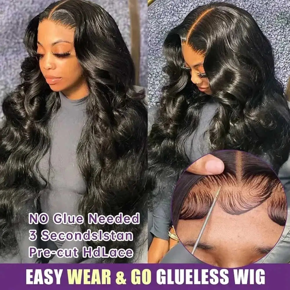 5x5 Glueless Body Wave Lace Front Wig – HD Lace Human Hair, Pre-Plucked