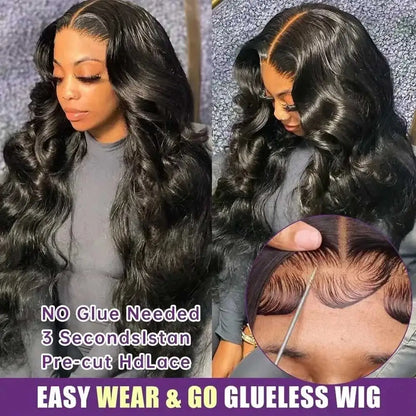 5x5 Glueless Body Wave Lace Front Wig – HD Lace Human Hair, Pre-Plucked