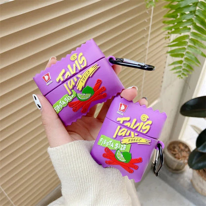 Cute Cartoon Snack AirPods Case – Fun 3D Silicone Protective Cover