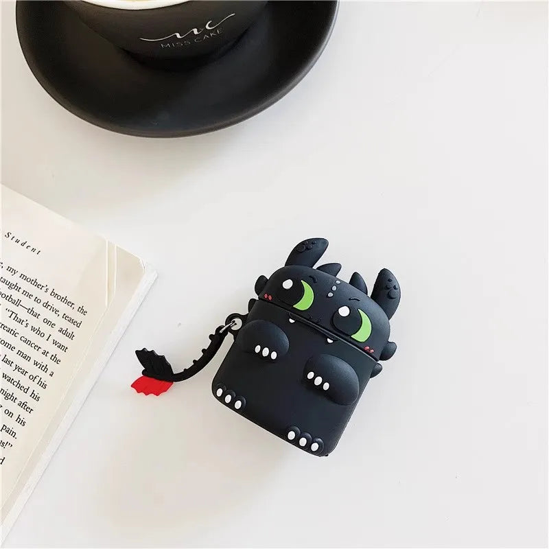 Cute Dragon AirPods Case – Toothless Silicone Cover for AirPods 1/2/3/4 & Pro