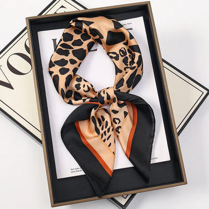 Silk Feel Square Scarf for Women – Satin Hair Wrap & Foulard Shawl