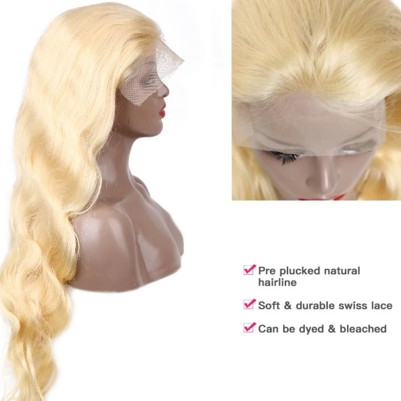 613 Honey Blonde Body Wave Lace Front Wig – HD Transparent Brazilian Human Hair