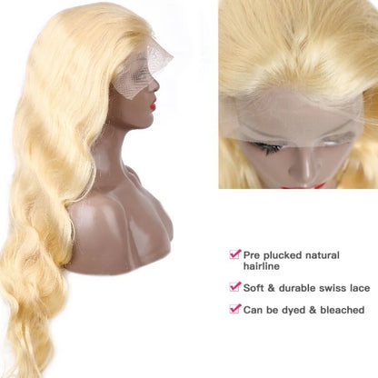 613 Honey Blonde Body Wave Lace Front Wig – HD Transparent Brazilian Human Hair