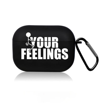 Cute Cartoon AirPods Case – Creative Line Black Protective Cover