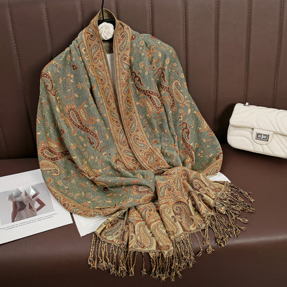 Paisley Print Cashmere Pashmina Shawl for Women – Warm Winter Wrap