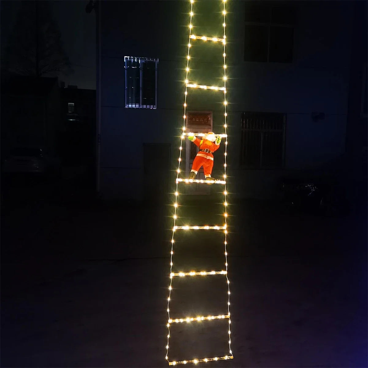 Santa Claus Climbing Ladder LED Light – 3M Outdoor Christmas Decoration