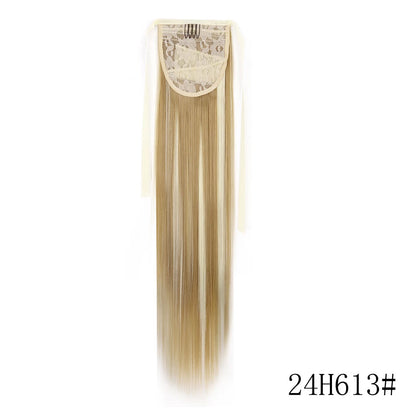 Wrap Around Ponytail Extension Synthetic Straight Hair 22-34 Inch