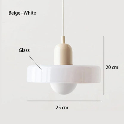 Nordic Glass Bauhaus Pendant Light – Retro Chandelier for Dining Room, Bedroom & Cafe