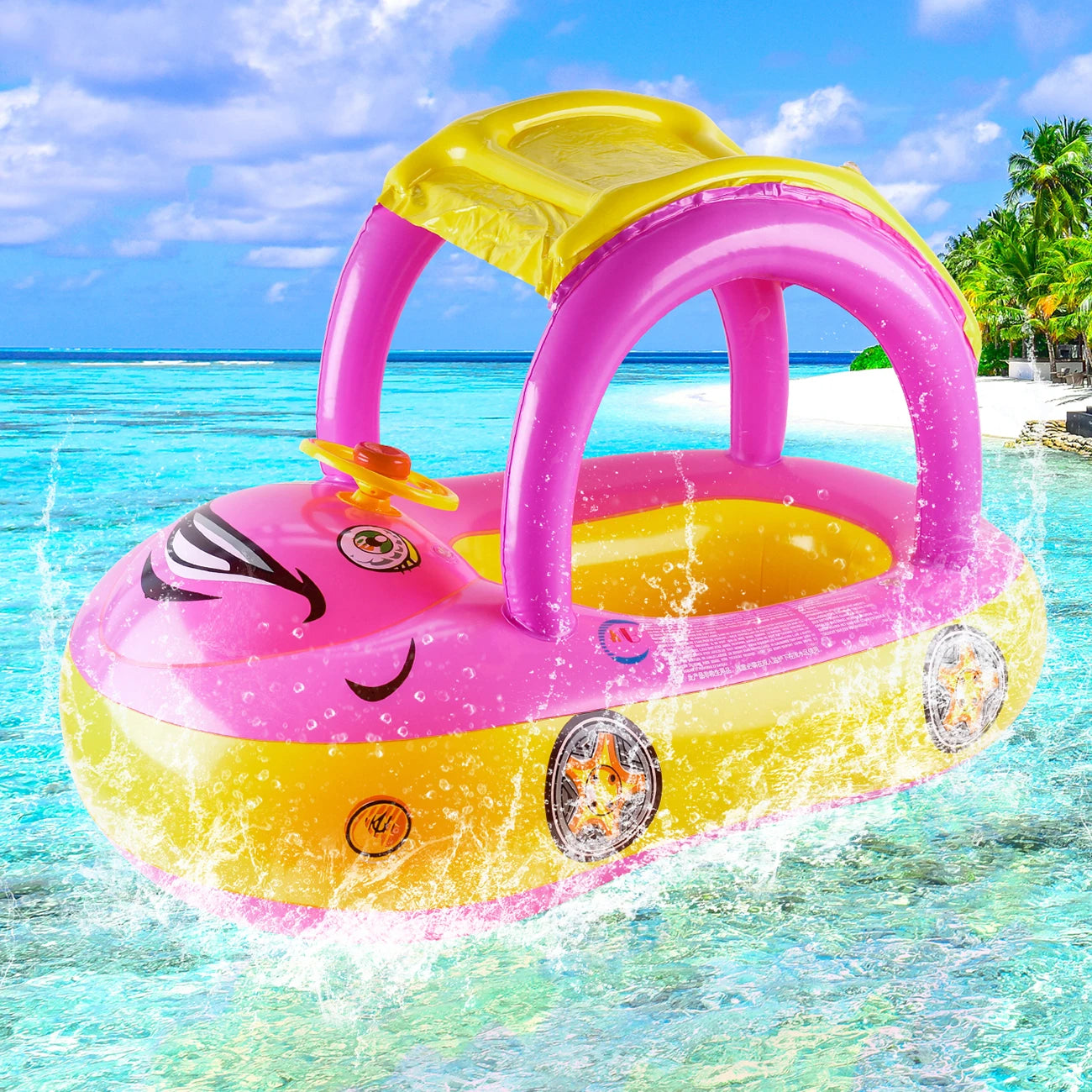 Car Shaped Toddler Pool Float for Kids Ages 4 to 6
