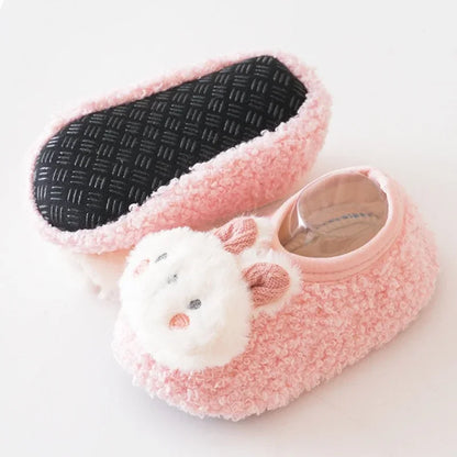 Baby Non-Slip Floor Socks Cartoon Rabbit Plush Toddler Slippers