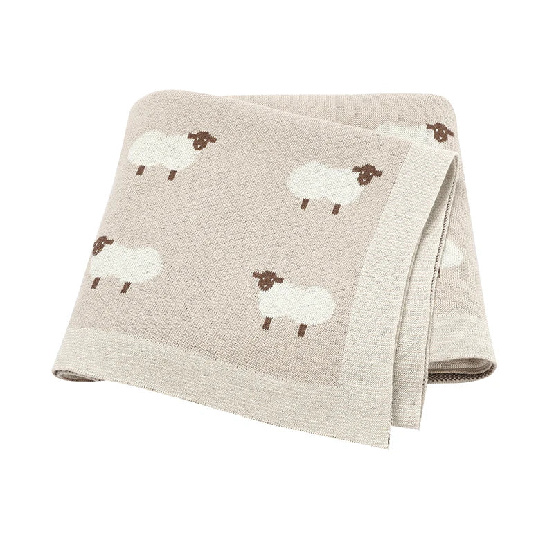 Baby Cotton Knitted Blanket 90x70CM Newborn Swaddle Wrap