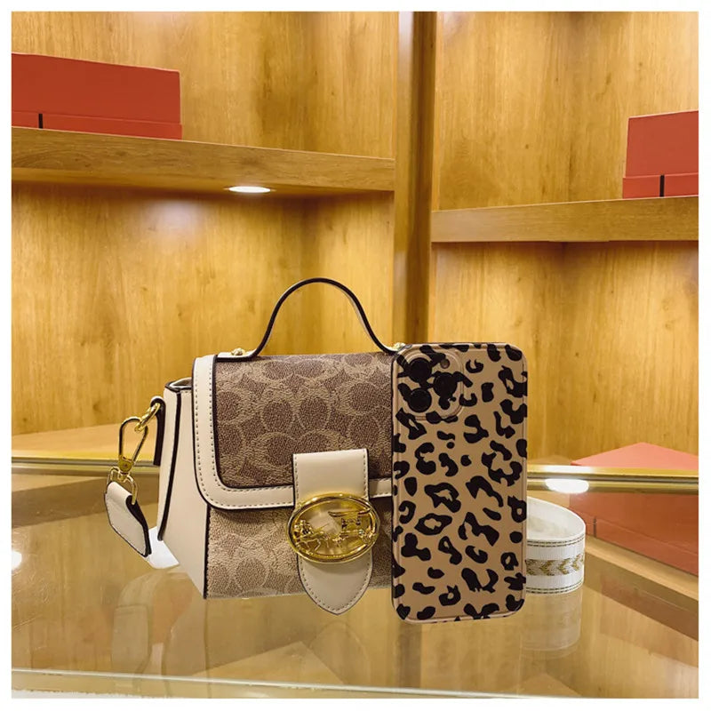 Women's Retro Printed Small Square Crossbody Bag