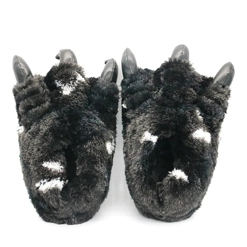 Bear Paw Slippers – Fluffy Indoor House Shoes for Men & Women