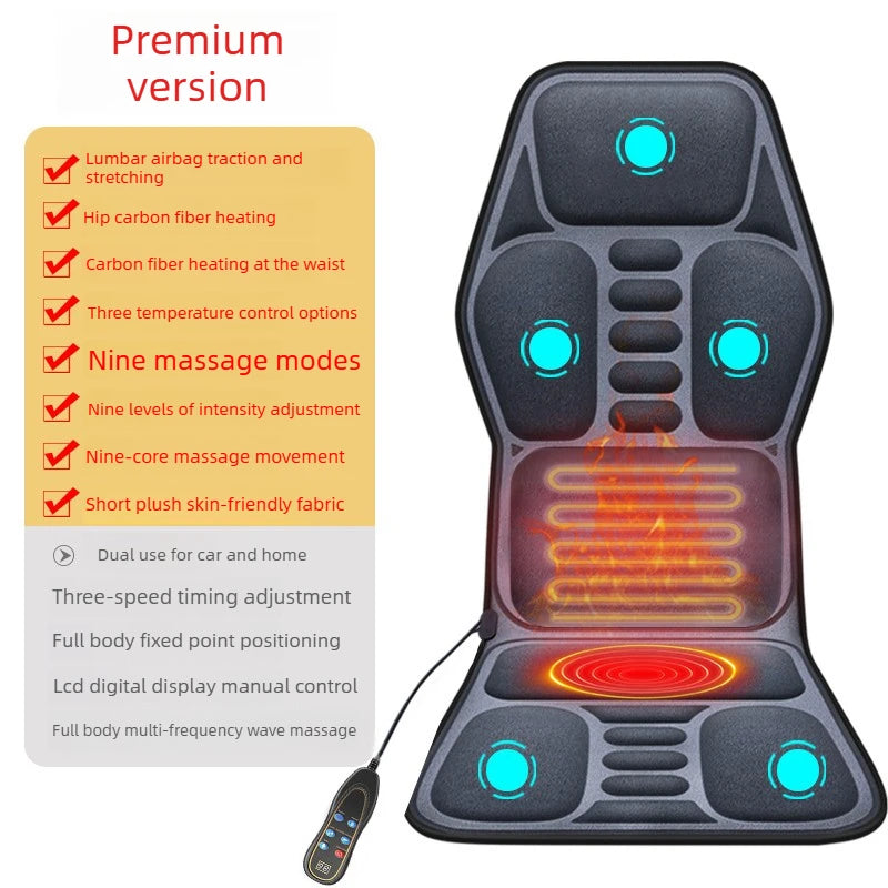 Full Body Massage Seat Cushion with Heat & Lumbar Airbag