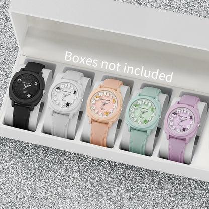 Women's Silicone Band Quartz Watch Set – Casual Style