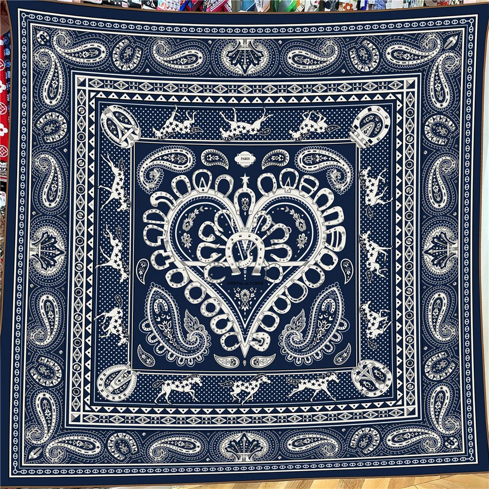 Luxury Silk Cashmere Square Scarf for Women – Designer Pashmina Shawl