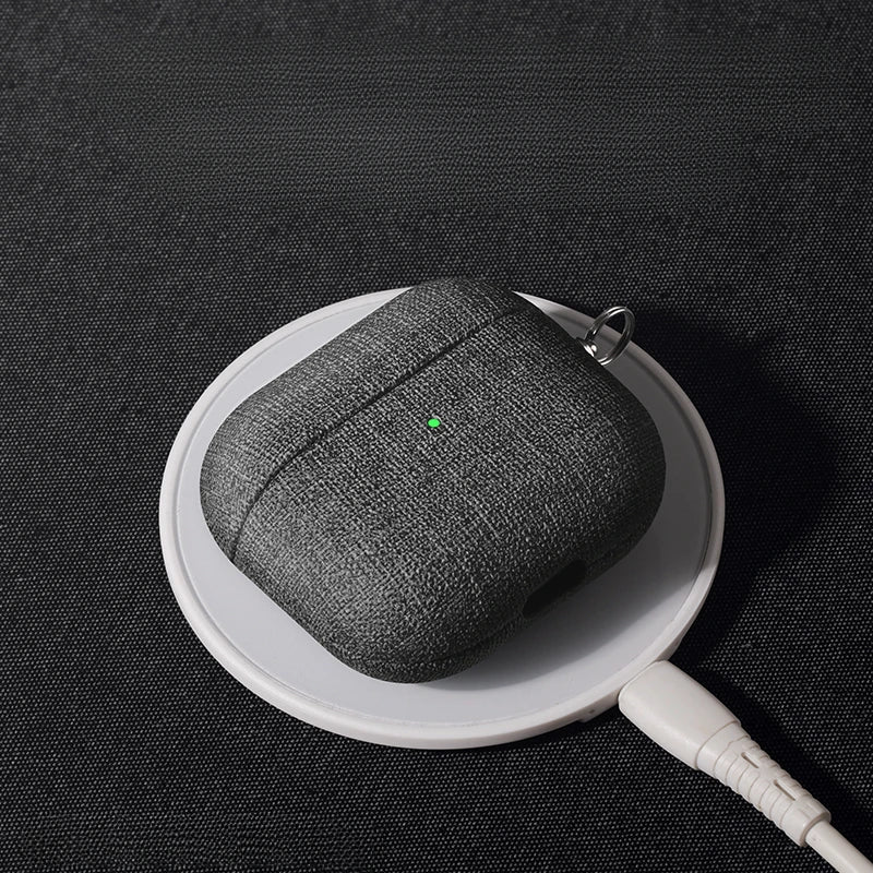Fabric Texture AirPods Case with Carabiner Clip