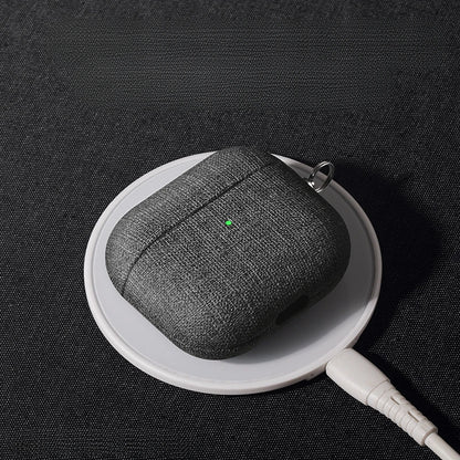 Fabric Texture AirPods Case with Carabiner Clip