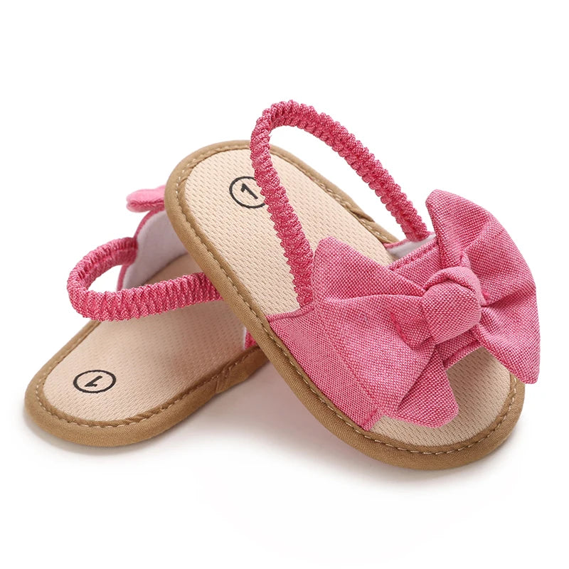 Baby Girl Bow Sandals Non-Slip Soft Sole Summer First Walker Shoes
