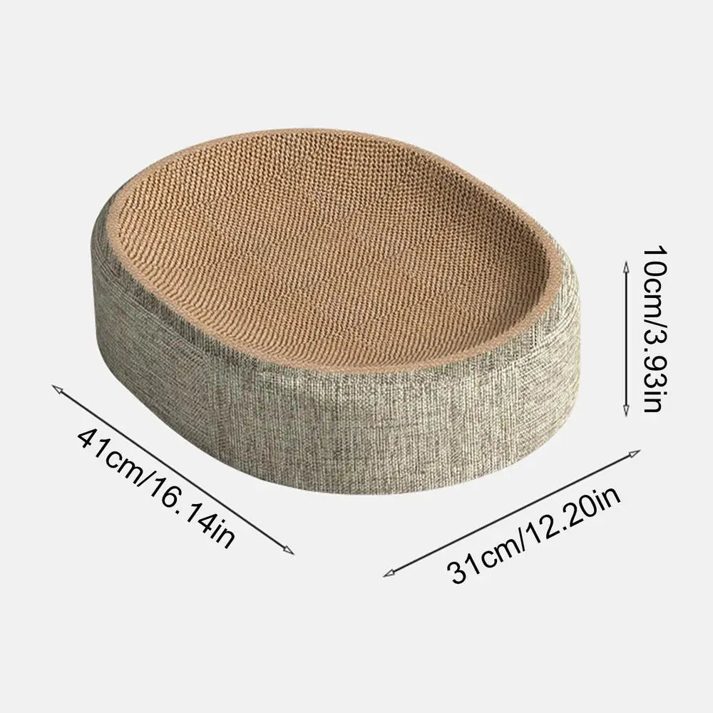 Oval Sisal Cat Scratcher Bed – 2-in-1 Scratching Pad & Sleeping Mat