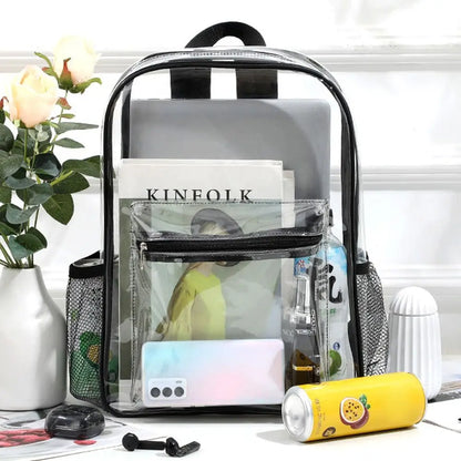 Clear PVC Transparent Backpack – Large Capacity Travel & Sports Bag