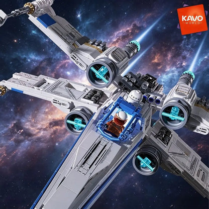 X-Wing Space Fighter Building Blocks Set with LED Lights – 1271 Pcs