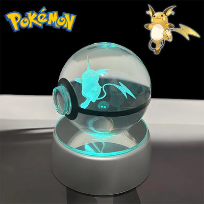 Pokémon 3D Crystal Poké Ball Night Light with LED Base