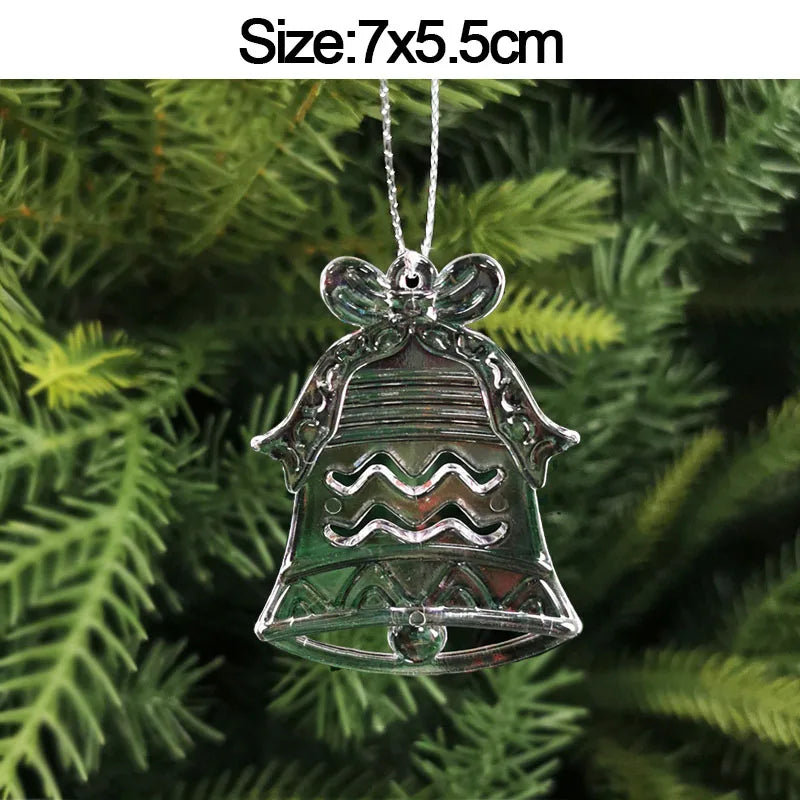 Crystal Acrylic Christmas Tree Hanging Ornaments – 5-Pack